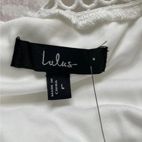 Lulu's Look So Sweet White Floral Embroidered mini Dress Backless Lace Dress - Picture 11 of 12